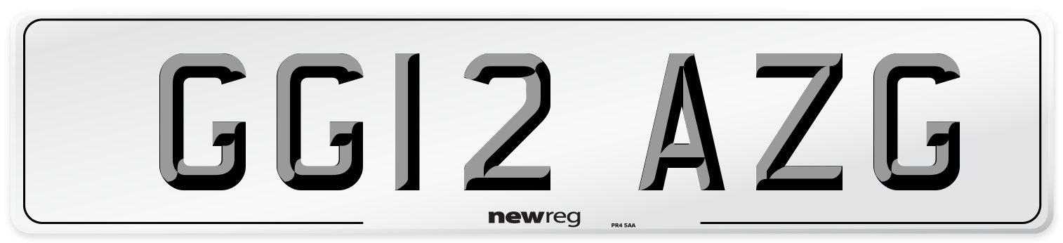 GG12 AZG Number Plate from New Reg